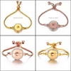 Charm Armband Snap -knapp Metal Armband Fit DIY -smycken f￶r kvinnor Lyxig justerbar kedja Drop Delivery Dhvui