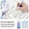 6pcs/set schattige Morandi Gel Pen Set retro 0,5 mm zwarte inkt Stationery Student Signature Office Office Writing S Z8T5