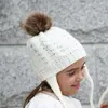 Hats Cute Hairball Baby Hat For Girls Boys Handmade Crochet Knit Winter Beanie Cap Elastic Toddler Hair Accessory