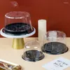 Bakeware Alets 10pcs 8/6/4/3 inç Şeffaf Kek Kutusu Plastik Kutular Ambalaj Açık Cupcake Muffin Dome Tutucu Kılıfları Düğün