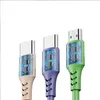 3 In 1 multi oplaadkabels Micro USB -kabel vloeistof siliconen snoer snel lading voor type C/Android en andere mobiele apparaten Huawei LG Samsung Note20 S20 etc.