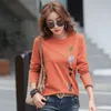 Frauen T-shirt LJSXLS Drucken T Frauen Baumwolle Koreanische Mode Frau Kleidung Frühling Tops Herbst T-shirt Langarm T-shirt Femme 230206