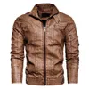 Couro masculino falso primavera outono vintage quente lã jaqueta inverno outwear clássico bolso casual jaquetas casaco 230207