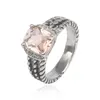 Vintage Rings Fashion Brand Rings women Wedding Gift Ring Twisted Cable Wire Topaz Rings