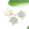 Charms 20 stcs Classics Mticolor Email Maple Leaf Legering Olie Druppel Hangers voor sieraden maken Kettingen oorbellen Keychain Diy Craft Dr Dhhfz