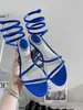 Elegante zwarte veter Slingback Dames Sandalen Morgana Pumps Hoge hakken Crystal Bling Pointed Wedding Party Shoes Full Original Packaging