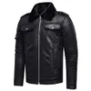 Men s Leather Faux Winter Autumn Vintage Classic Pockets Thick Warm Fleece Jacket Coat Casual Motor Pu 4XL 230207