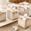 Gift Wrap 100 Buah Kulit Imitasi Kraft Pedesaan Hati Cinta Perlengkapan Pesta Pernikahan Kotak Hadiah Tas Permen 0207