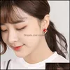 Stud Sweet Temperament Noble Fire Earrings Cute And Charming Japanese Korean Valentines Day Gift Drop Delivery Jewelry Dhxqf