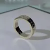 Luxurys Designer-Bandringe, modisch, für Herren und Damen, Titanstahl, graviertes Buchstabenmuster, Liebhaberschmuck, schmaler Ring, Größe 5–11