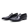 Dress Shoes Business Formal Wear Leather Buckle Shoe Korean-style England Men's Men Pointed Toe Oxfords