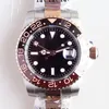 40 mm Automatyczne czarne pokrętło wysokiej jakości męskie zegarki na rękę ze zegarkami z różowym złotem z dwoma tonami Bransoletka 126711 Everose G238M