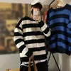 Pulls pour hommes Stripe Pull tricoté Hommes Automne Hiver Baggy Manches longues Tops Mode All Match Tendance Streetwear Ins Vintage Y2K Homme Vêtements 230206