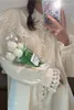 Polos pour femmes Étudiant Col de poupée blanche Chemise à manches longues Automne 2023 Femme Version coréenne Lâche et mince Polyvalent Top Fashion