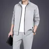 Men's Tracksuits Mens Casual Sportswear Jackets Pants Two Piece Sets Male Fashion Solid Jogging Suit Men Outfits Gym Clothes Fitness 230105