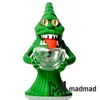 Green Face Monster Silicone Smoking Water Bong 5,9 pollici con ciotola in vetro Altezza piccola piattaforma petrolifera portatile