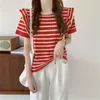 Sweaters de mujeres Plamtee 2023 Stripes Patchwork Estyish Women Tees Torning Casual Summer Match Match Sweet Sweater Sweater Camisetas