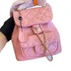 Fashion Bag Womens Vintage Oil Wax Leather Backpack French Designer Classic Quilted Plaid Hardware Buckle Chain bag Shoulder Strap Luxury school bags