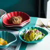 Kaseler Yaratıcı Ev Seramik Kahvaltı Tabağı İskandinav Mat Renk Sır Kabuk Şeklinde Restoran Tatlı Salatası