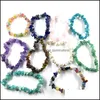 Bracelets De Charme Mode Beaucoup De Couleurs Bracelet Simplicité Pierre Concassée Chaîne Bijoux En Cristal Ornements Force Élastique Vert Dongling Dhh1A