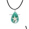 Collane con ciondolo Gioielli Cr Resina naturale Collana campione di stelle marine Pietra luminosa Souvenir turistico Ambra Artigianato Drop Deliv Dhgarden Dhcjb