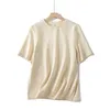 Dames t -shirt zomer dames t -shirt korte mouw casual top tees dik hoogwaardig shirt wit beige paars geel grijs 230206