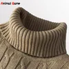 Hommes chandails hiver chaud col roulé décontracté col roulé tricoté garder hommes pull tricot laine 230206