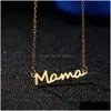 قلادة قلادة ماما الأم يوم هدية سلسلة رسائل القلادة السلسلة النسائية المصنعة مجوهرات سبيكة 45add5cm الجملة DROP DELI DHGARDEN DHKDM