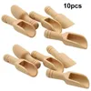 Ensembles de vaisselle 2 pièces moulin à café brosse de nettoyage dépoussiérage en bois pour stations et équipements expresso 10 pièces mini cuillère en bois