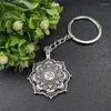 Keychains 1st blommor i livet Tibet Lotus Mandala Keychain Tibetan Buddhist Protection Meditation Smycken