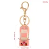 Nyckelringar hartsbilform Keychain Crystal Rhinestone Keyring Bag Pendant Ornament Purse handväska charm för kvinnor flickor