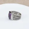 Anéis nova coleção vintage 16*12mm zircão roxo multicamadas torção anel feminino memorial day presente