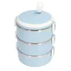 Dinnerware Sets Insulation Bento Box 3 Layer Lock Design Round Thermal Lunch Leak Proof With Vent Hole For Office School