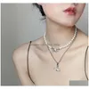 Pendanthalsband West Pearl Necklace FL Of Diamond Earth Planet Jewelry Drop Delivery Pendants DHIE43539010