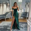 Nowe zielone długie sukienki na studniówkę wysokie odcinki z ramion seksowna okazja sukienka dla kobiet w rozmiarze wieczorne suknie imprezowe dostosowywane