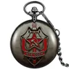 Kleine klok hanger Quartz Pocket Watch Nummer Classic Dial Hammer Sickle Sword Patroon Men Vrouwen Individualiteit Black Necklace339999