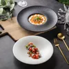 Plates European Dinner Black Household Simple Ceramic Tableware Pasta Steak Nordic El Commercial Decoration Plate