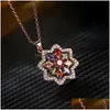 Médaillons Bijoux Européens Et Américains Magnifique Couleur Zircon Cuivre Collier Cristal Étoile Rose Or Goutte Livraison Colliers Pe Dhgarden Dhhit