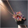 Médaillons Meilleure vente strass cristal collier coréen couleur Zircon Rose or fabricants ventes directes pour les femmes Drop Del Dhgarden Dh6H7