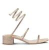 Rene Caovilla Cleo Women Sandals Scarpe scintillio Sole a spirale in cristallino con cinturini a bassa tacchi a bassa donna da sposa Lady Gladiator Sandalies con scatola EU35-43