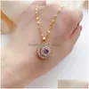 Pendant Necklaces New Fortune Round Clavicle Chain Female Diamond Short Chains Fashion Revoing Necklace Drop Delivery Jewelry Dhgarden Dhjoa