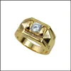 Clusterringen Gold Plating Paar ring voor vrouwen Punk Style Crystal Stackable Sieraden Accessoires Drop levering DHQSA