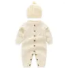 Kledingsets Baby Rompers Geboren Born Jumpsuit met hoed Outfits Lange mouw herfst baby baby's winter warme kinderen dragen