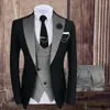 Costumes pour hommes Blazers smoking robe de mariée pour hommes veste gilet pantalon 3 pièces homme costume coupe ajustée costume à boutonnage simple mâle mode fête Blaz