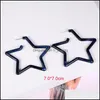 Hoop Huggie Acrylic Acetate Heart Star C Shape Earring For Women Fashion Circle With Prevent Allergy Steel Needle Drop Delivery Je Dhtgz