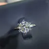 Clusterringen verliezen geld fijne sieraden origineel natuurlijk 925 zilveren solitaire 6mm 2ct sona diamant cz stenen bruiloft voor vrouwencadeau