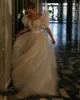 Shiny Glitter Wedding Dress with Puff Short Sleeve Boho Princess Bridal Gown Sequined Vestidos de Novia Custom Made Robe de Mariage