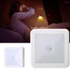 Luci notturne Lampada Sensore di movimento PIR Luce Led Cabinet Camera da letto Smart Wireless Scale Auto On Off Square Alimentato a batteria