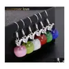 Stud Fashion 6 Colors Lovely Pink Opal Apple Crystal Earrings For Women Girls Sier Christmas Earing Jewelry Gift Drop Delivery Dhfp6