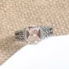 Vintage Designer Fashion Brand Rings women Wedding Gift 10*8mm CZ Ring Twisted Cable Wire Rings